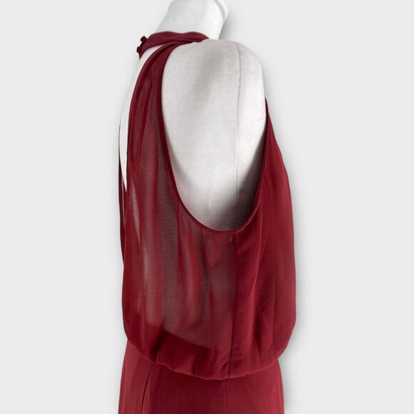 Keepsake The Label Curious Sheer Cocktail Dress Halter Red Sleeveless Wrap XL - Picture 5 of 15
